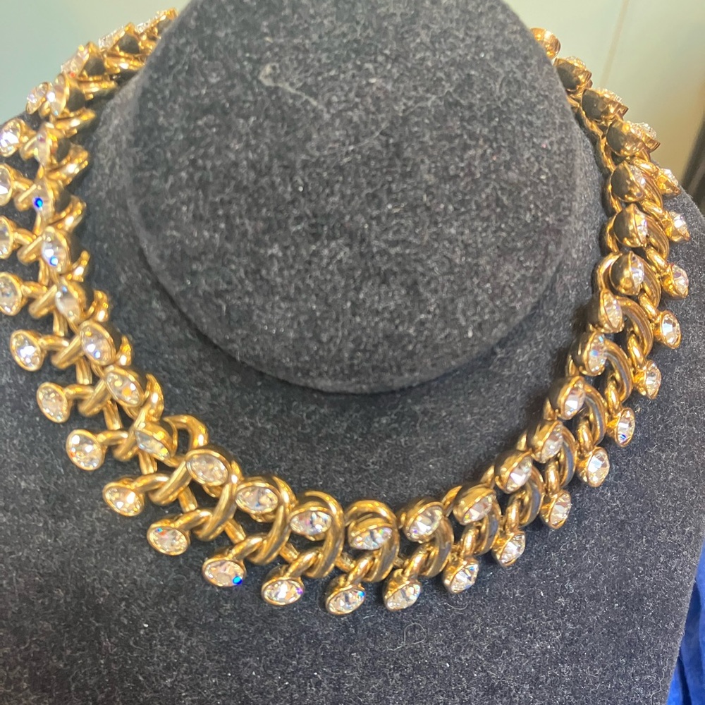 Oscar de la Renta rhine rhinestone choker - Picture 3 of 7